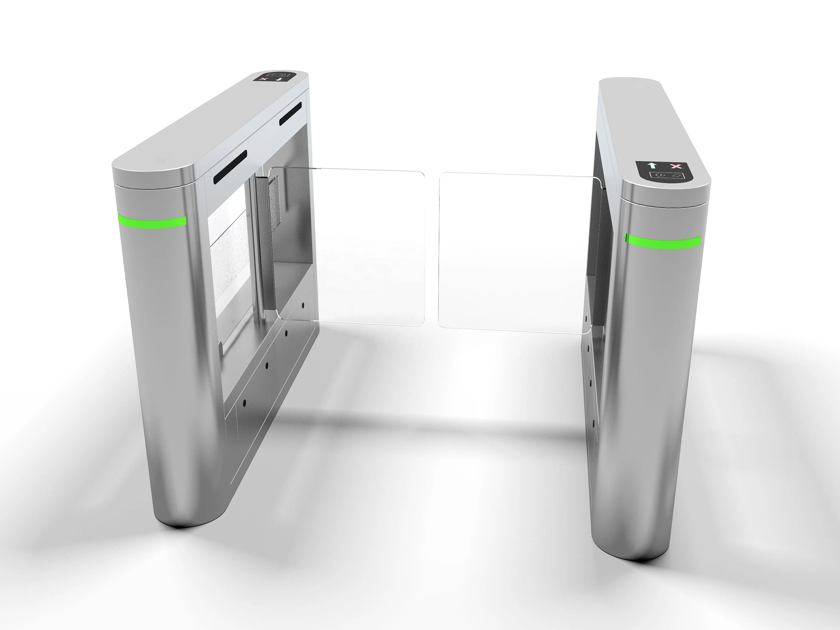Dry Contact Flap Barrier Gate Electronic Acrylic Glass Swing Barrier Turnstile