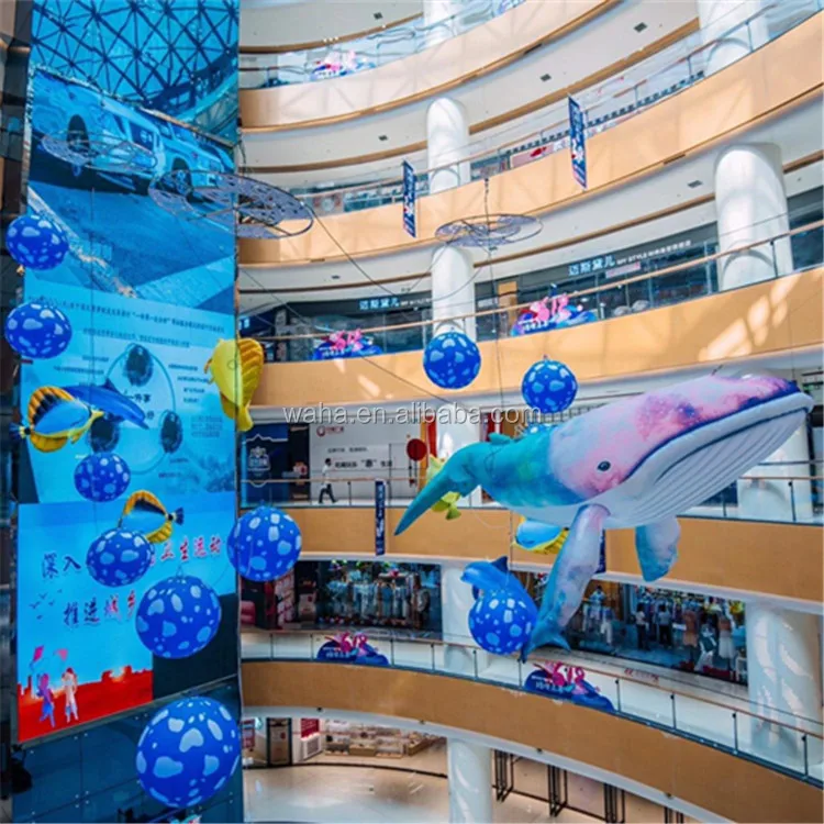 Custom Size Inflatable Ceiling Hanging Whale Fish