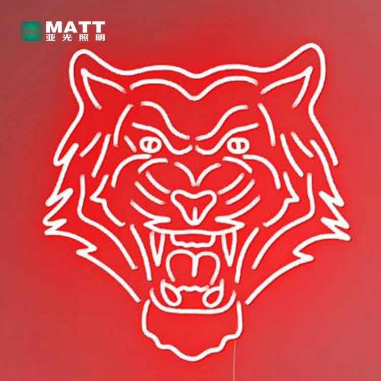 Matt Custom Head Tiger Neon Sign Personalized Handmade Astronaut Neon Sign Flex LED Neon Signs Light for Home Wall Decor