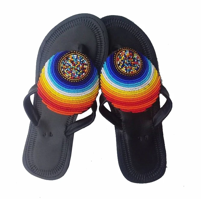 beaded flip flop sandals