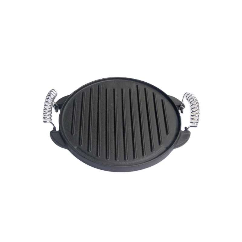 Cast Iron Griddle Roasting Grill Pan Outdoor Bbq Skillet Griddle Pan