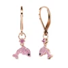 S925 With 18k Rose Gold Plated Children Earrings Pink