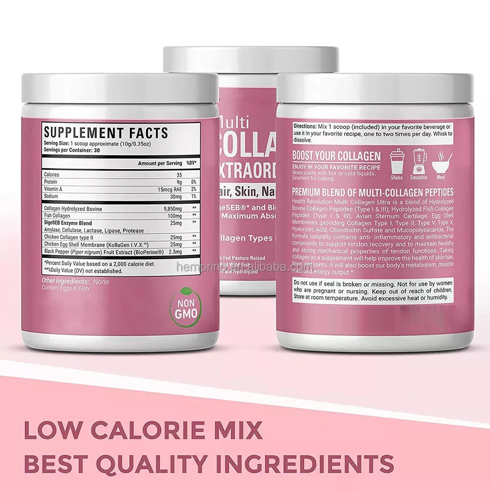 Private Label Pure Hydrolyzed Chicken Collagen Multi Collagen Peptides Powder
