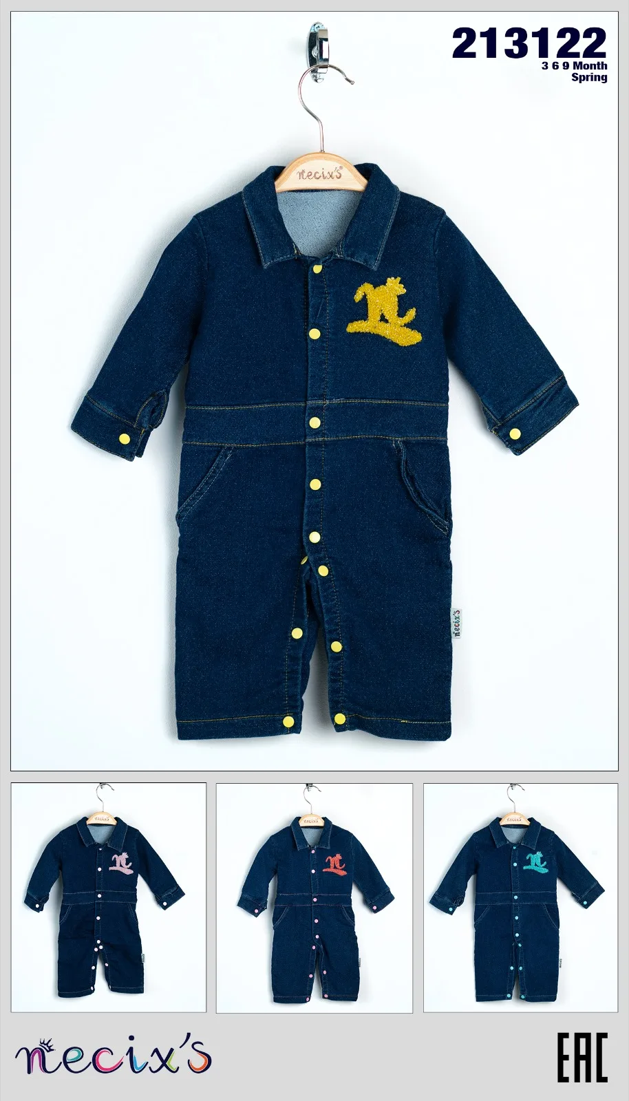 Горячая распродажа! N вышитые джинсы весенние Комбинезоны для маленьких девочек детская одежда из мягкого хлопка от бренда