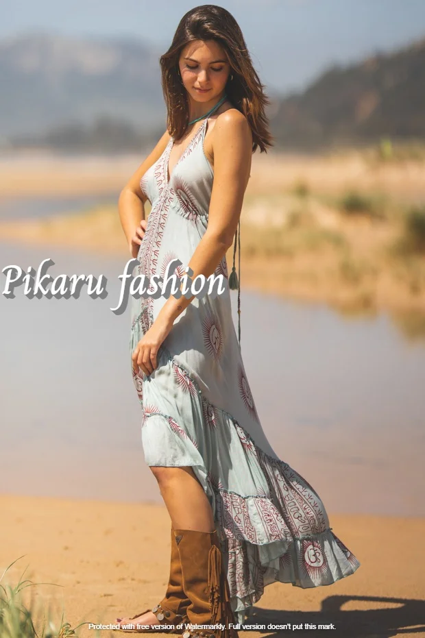 Cardigan Cover up Boho Indian Dresses for Women Om Print Backless Designer Summer Long Maxi Dress