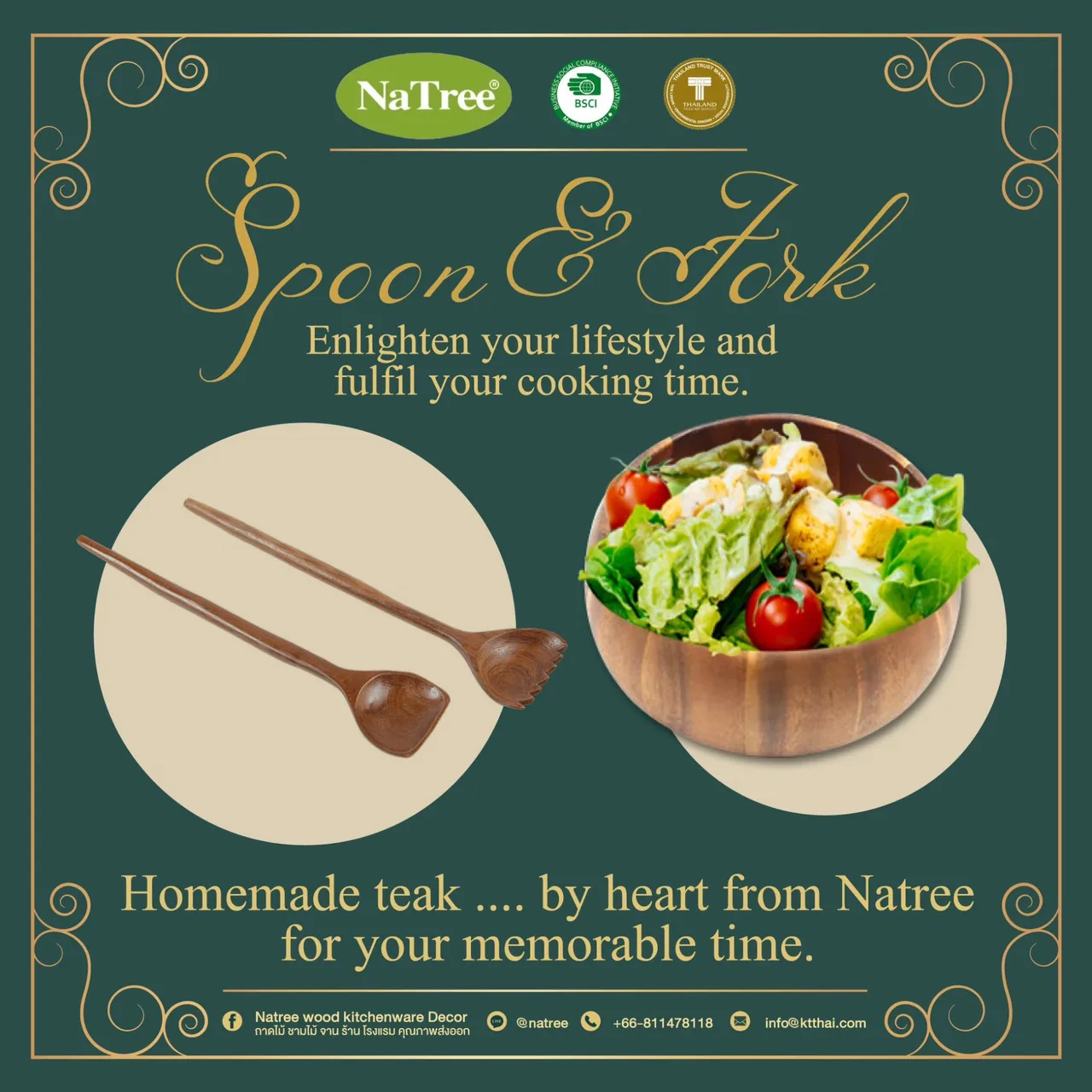 Бестселлер, Высококачественная деревянная Салатница из акации для кухни, посуда из тайской кухни