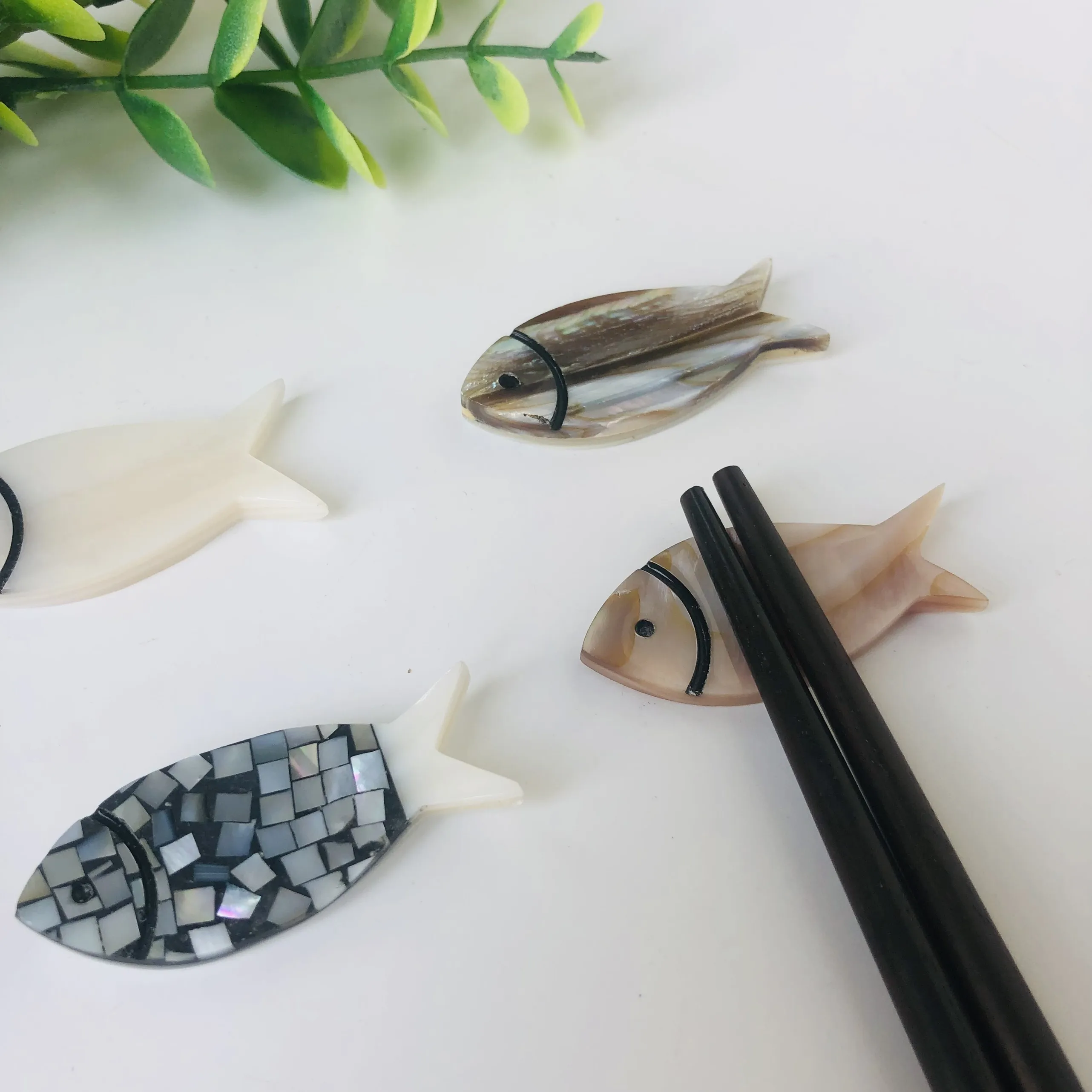 Подставка для палочек в форме рыбы подставка перламутровая раковина из ракушек индивидуальный цвет кухонная посуда экологически чистая