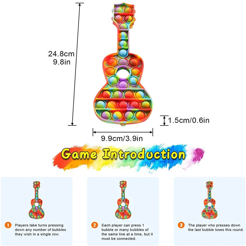 Лидер продаж 2021, новейшая гитара, однотонная печать и передача воды, высококачественные детские плюшевые Сенсорные игрушки, набор игрушек-фиджет