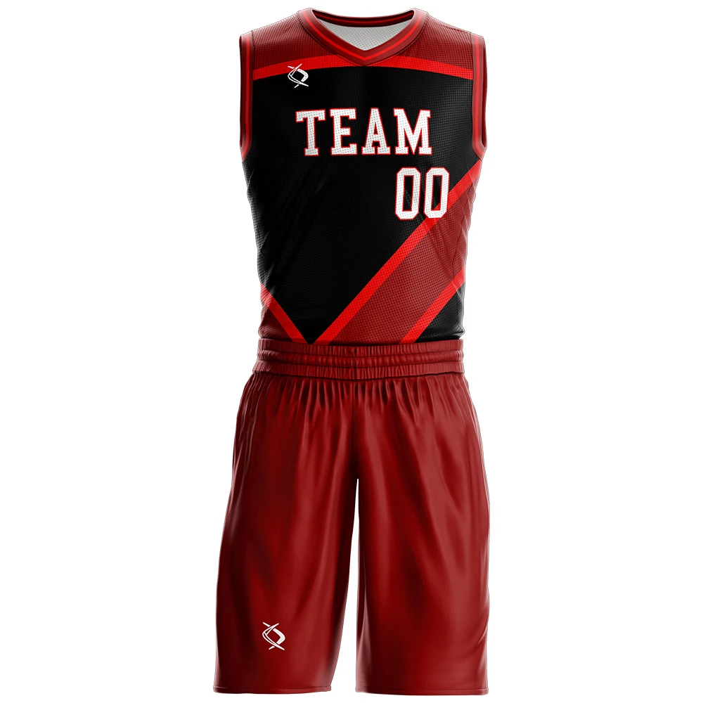 Source Wholesale Basketball T-Shorts With Free Design Custom Sublimation Basketball  Jersey Maroon Color on m.