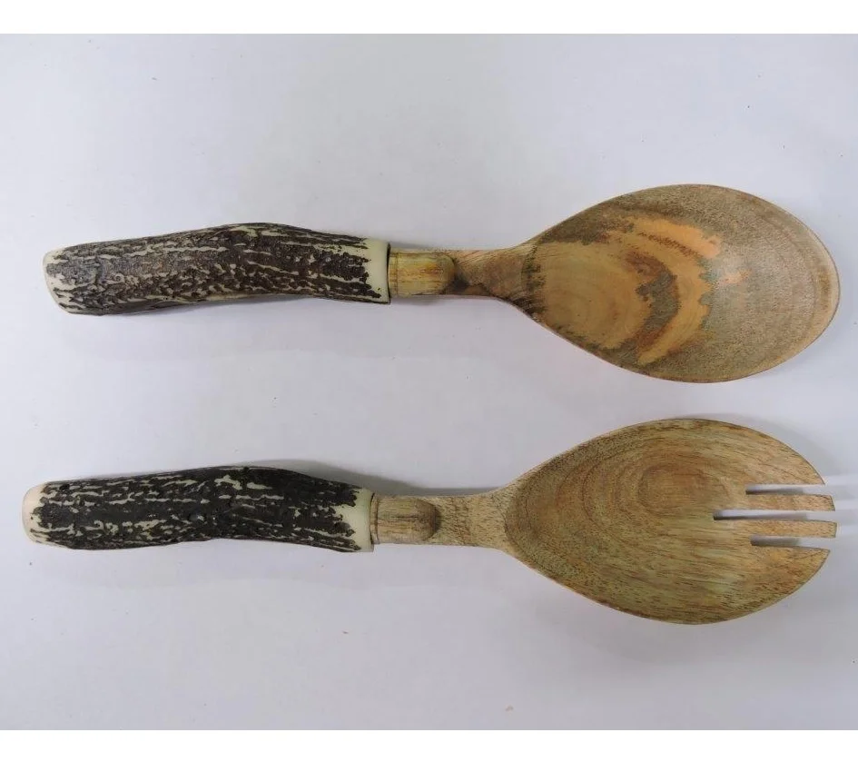 Прямая продажа с завода, высокое качество, черная каучуковая деревянная Серверная ложка для салата, деревянная ложка для салата, для кухни