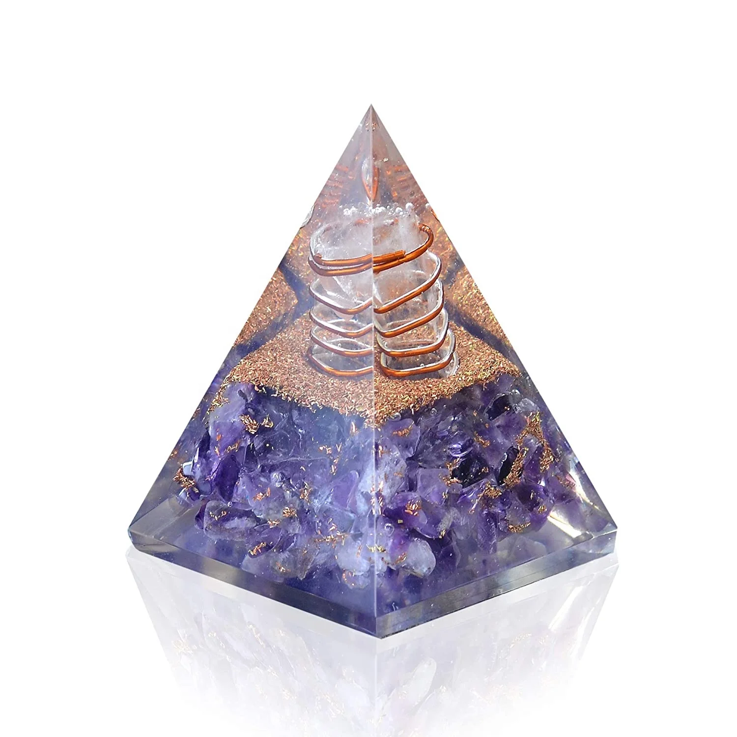 Natural Crystal Lace Jasper Orgone Pyramid Energy Generator EMF Protection Gemstone 