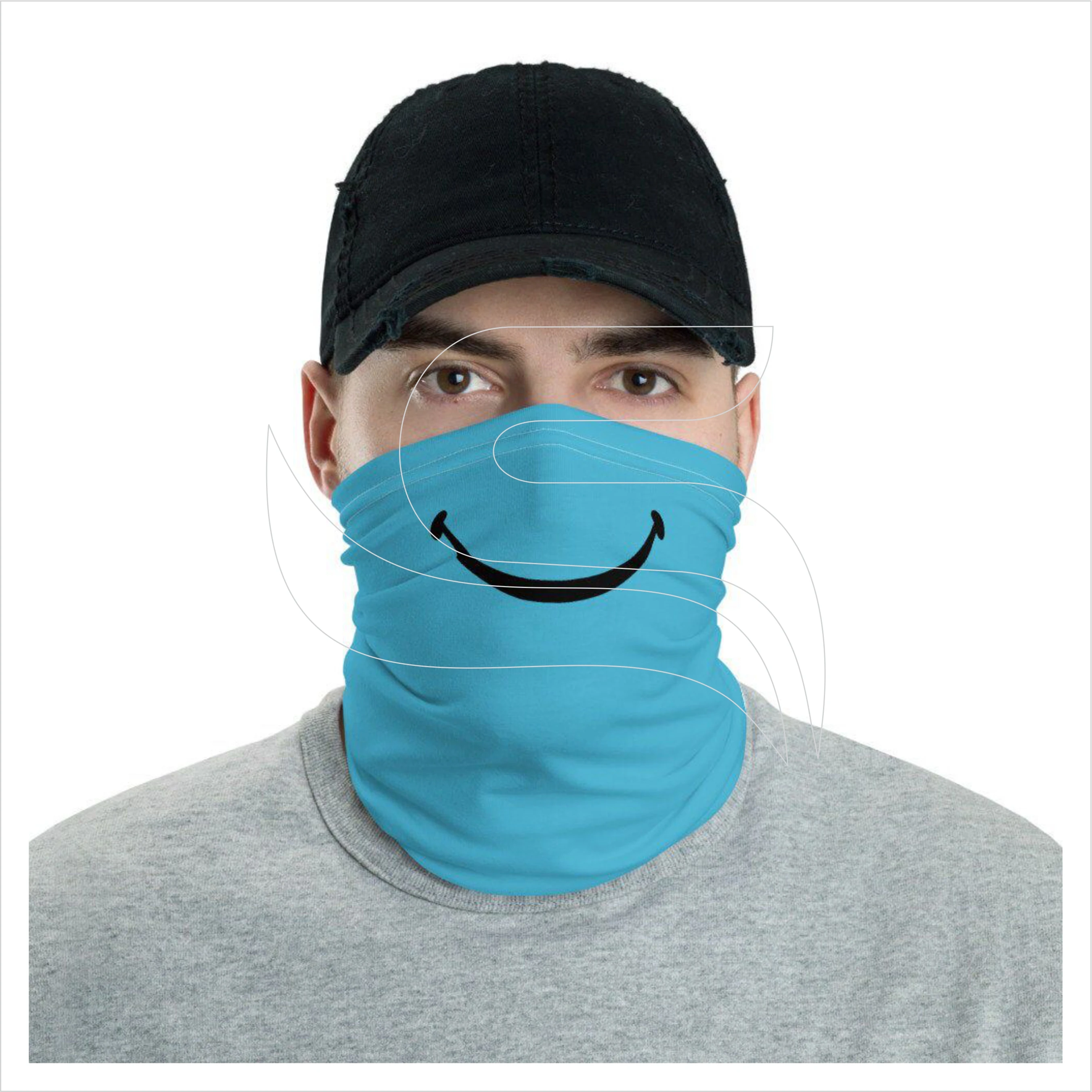 Бесшовная Бандана с принтом на шее