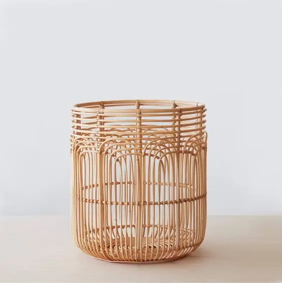 100 Rattan Cane bing Basket Open Woven Rattan Laundry Basket Viet