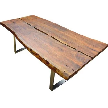Furniture modern live edge slab Solid Acacia Wood Dining Table living Room restaurant Cafe table