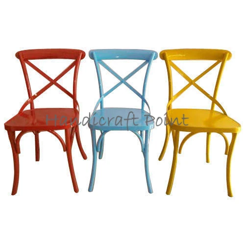 Industrial Metal Powder Coated X back Chair