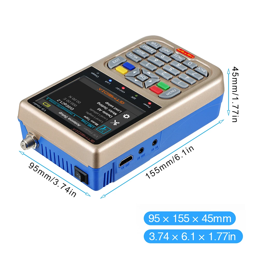 
 DVB-S2 спутниковый Finder метр V8 Finder 3,5 дюймов ЖК-экран высокой четкости литий ионный аккумулятор HD сидел findergtmedia V8  
