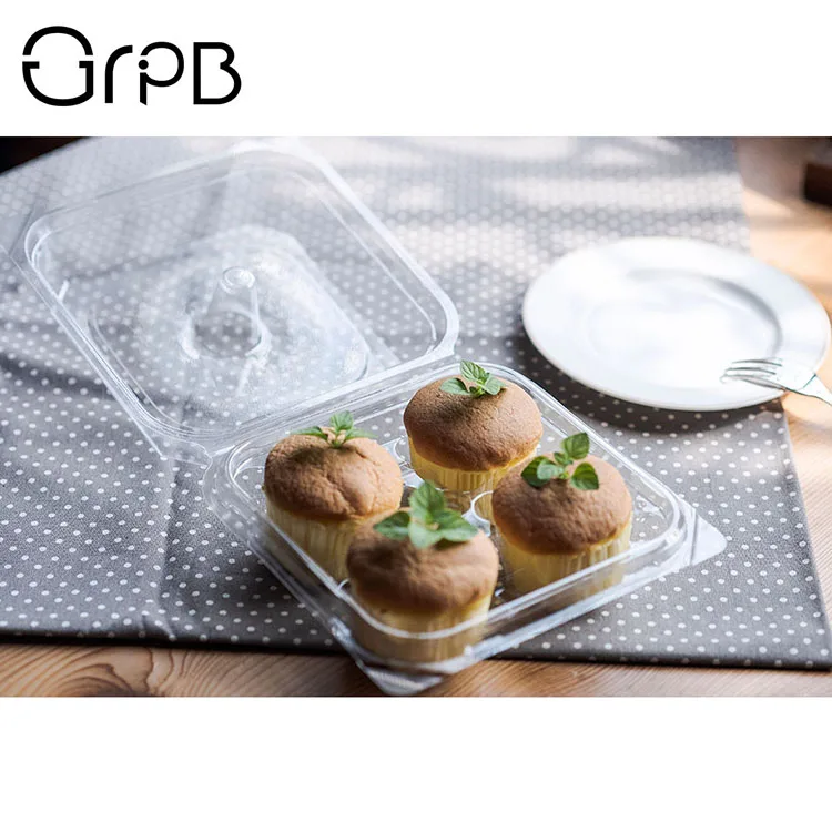 4 Cell Square Disposable Plastic Muffin Container Cupcake Box Buy