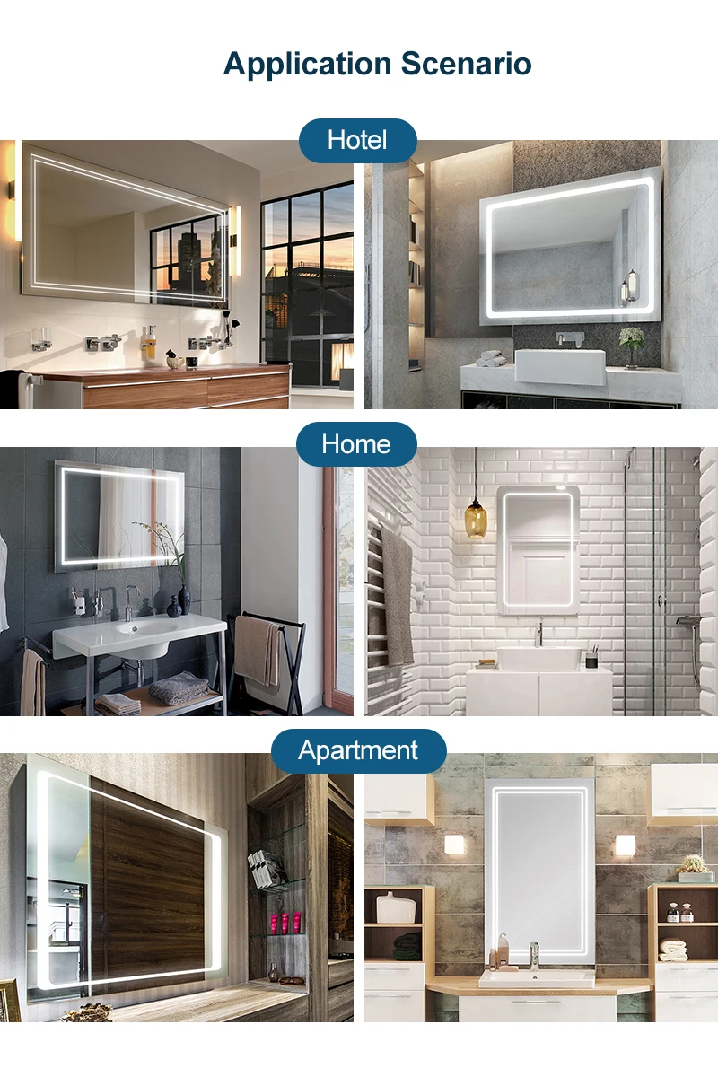 Deluxe Intelligent Led Illuminated Light Round Bathroom Mirror With