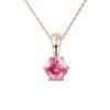 Ciondolo in Ottone Placcato Oro Rosa 18k - Tormalina Rosa