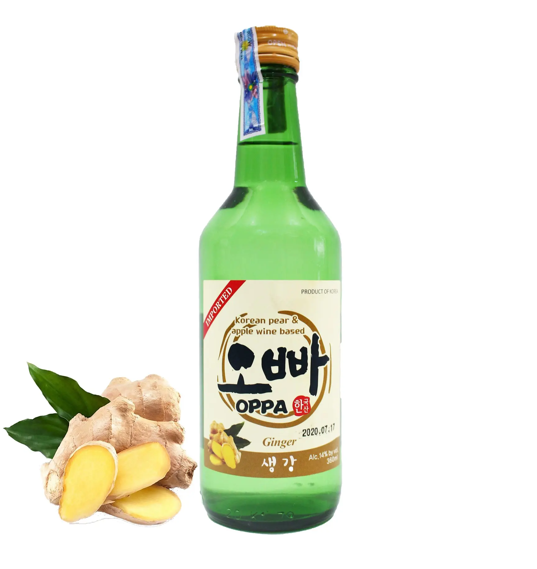 
High quality Korea hot selling beverage trendy alcohol Oppa Soju 360ml korean traditional drink soju melon flavor 