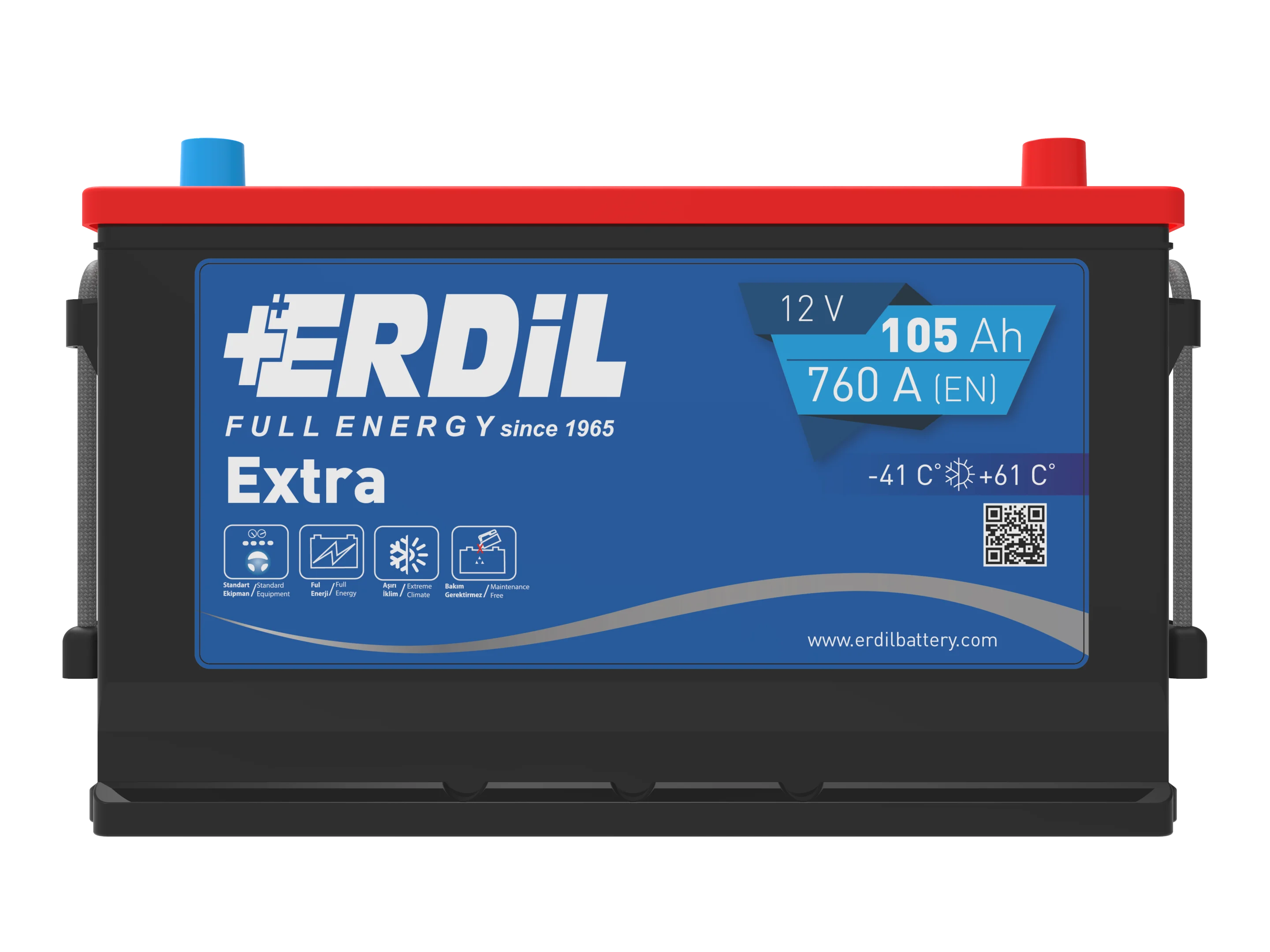 12v 105 Ah H4 Size Heavy Duty High Quality Battery "erdil Brand" Lead