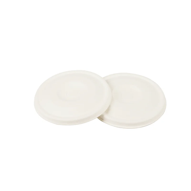 Paper Cover Biodegradable Lids 80mm For To Go Drinks Compostable Eco Hot Drink Bagasse Cup Flat Lid