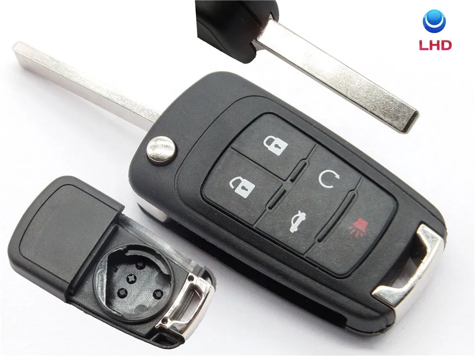 5 Button Folding Entry Car Remote Key Fob Chip Key Case for Chevrolet Camaro Cruze Malibu Sonic GM