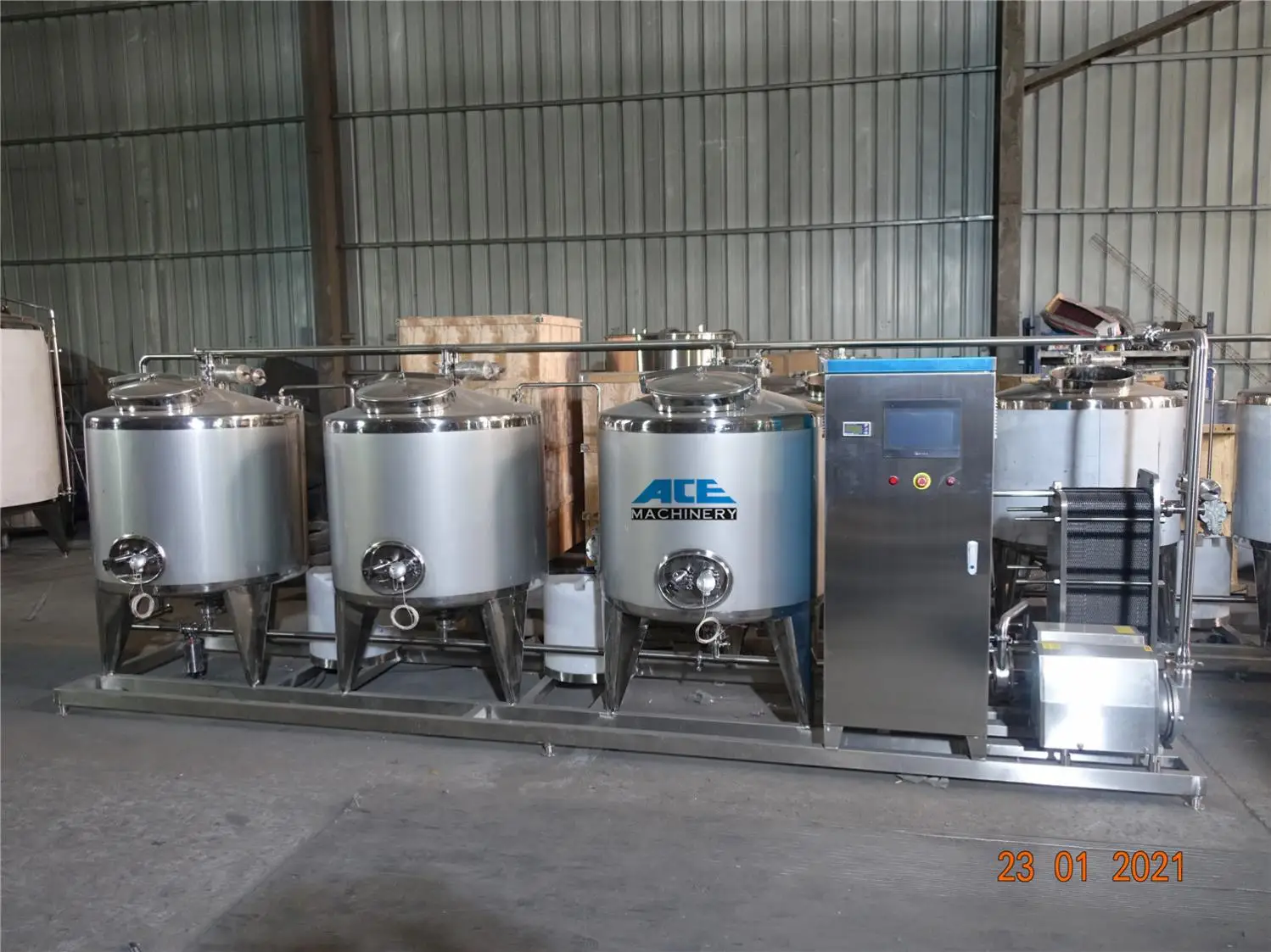 Factory Price Quality Sanitary Dairy Beverage Milk Cip Cleaning System Pipes Containers And Sterilization Equipment