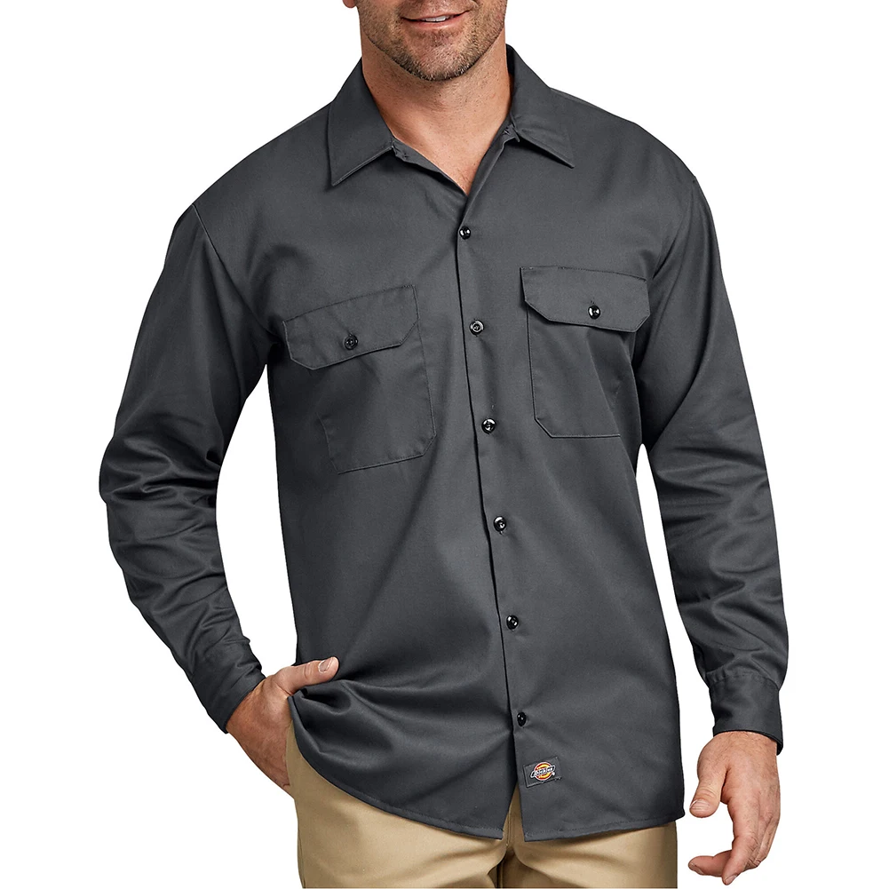 Source Utilitarian Cargo Flap Pocket Work Shirt Custom Mens Button