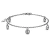 Pulsera casual de latón con baño de oro blanco