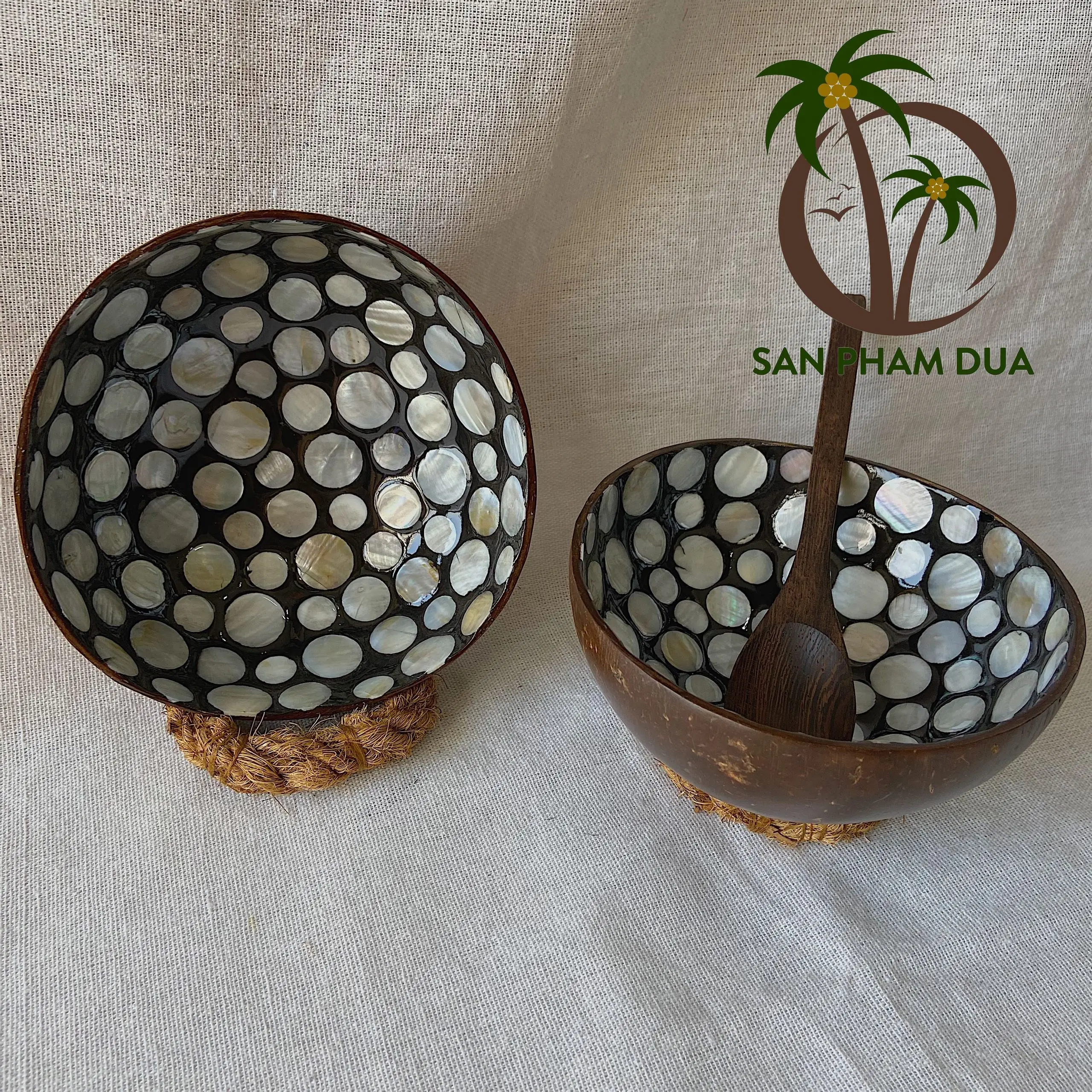 Natural Coconut Shell Bowl Dishes Handmade Kitchen Key Candy Nut Storage Bowls J 
