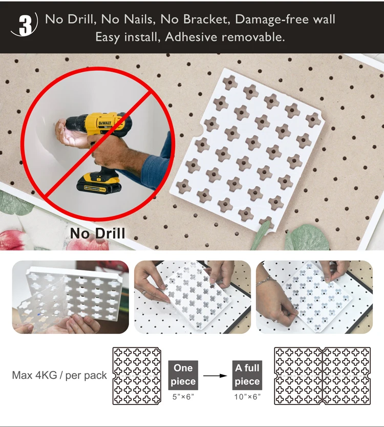 Wooden Mdf Pegboard Storage Organizer Wall Mounted Organizer Storage