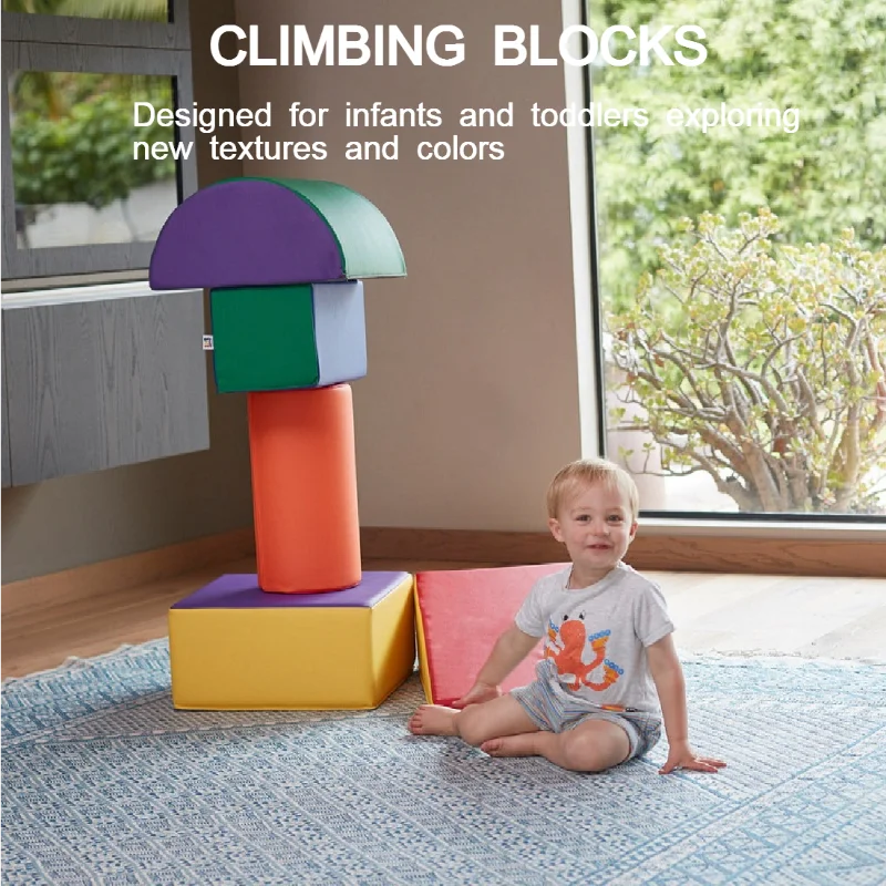 Soft Play Rectangle Indoor Activity Structure Safe Stack & Block Foam ...