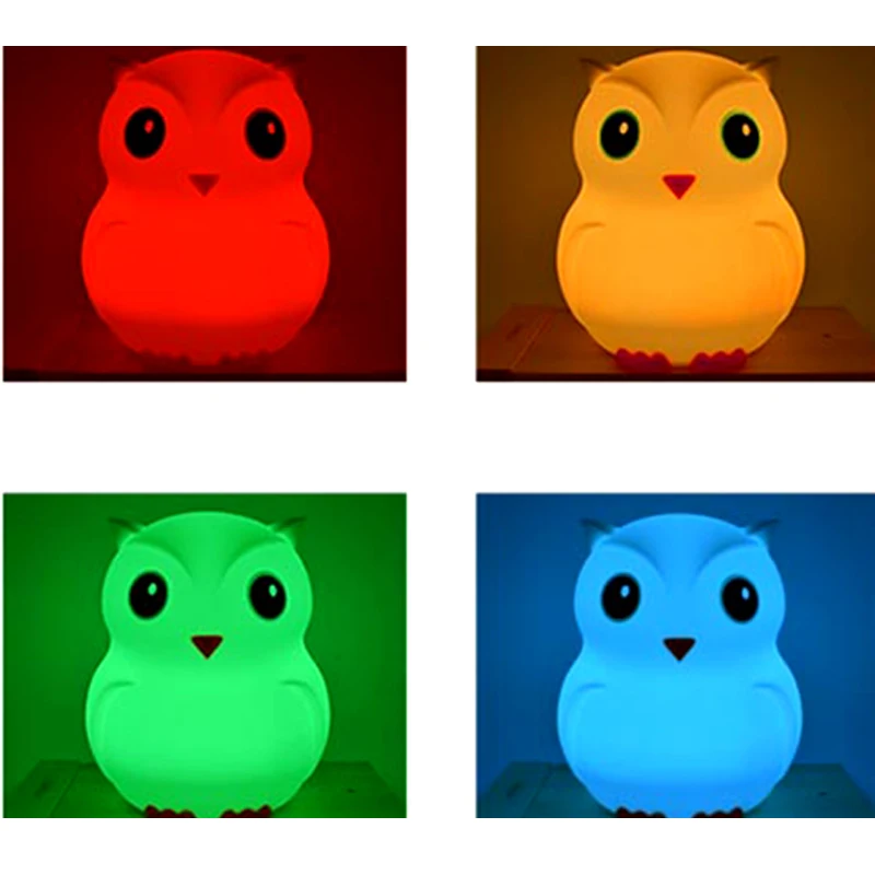 Oem Cute Owl Lamp Led Night Light Kids Desk Bedroom Sleep Veilleuse 3d ...