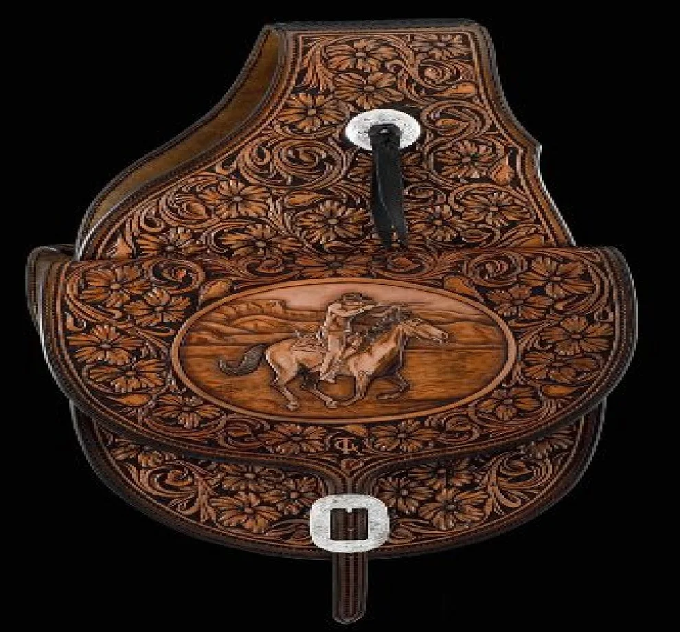 beautiful designer genuine leather western horse saddle bag