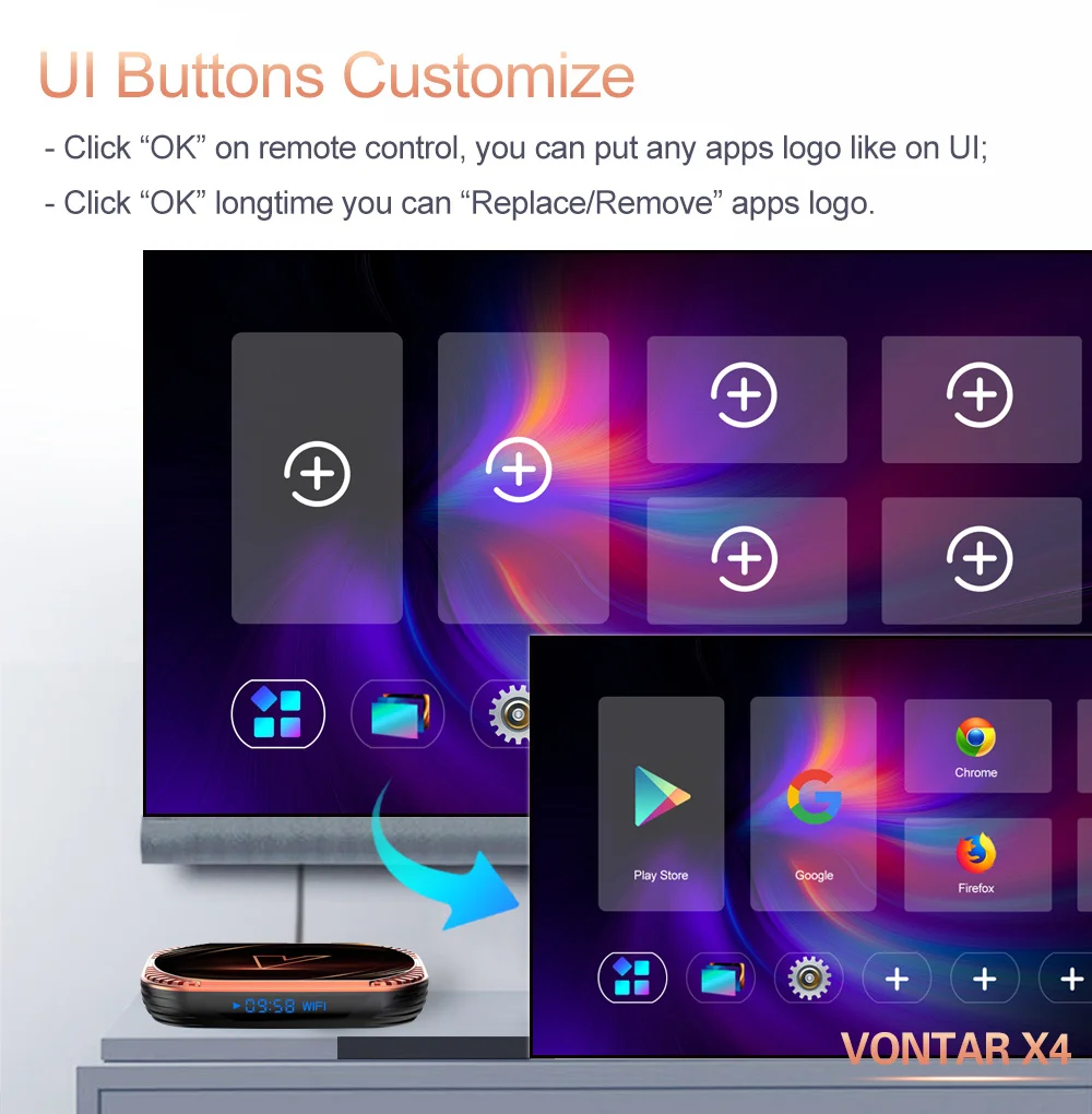 Set-top box smart Android TV box Vontar X4