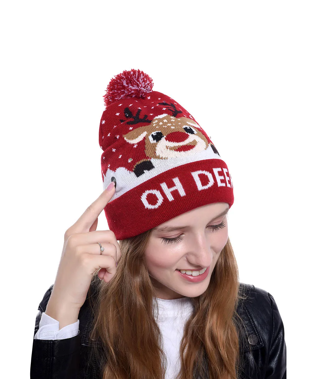 Led Light Up Beanie Hat Knit Led Beanie 