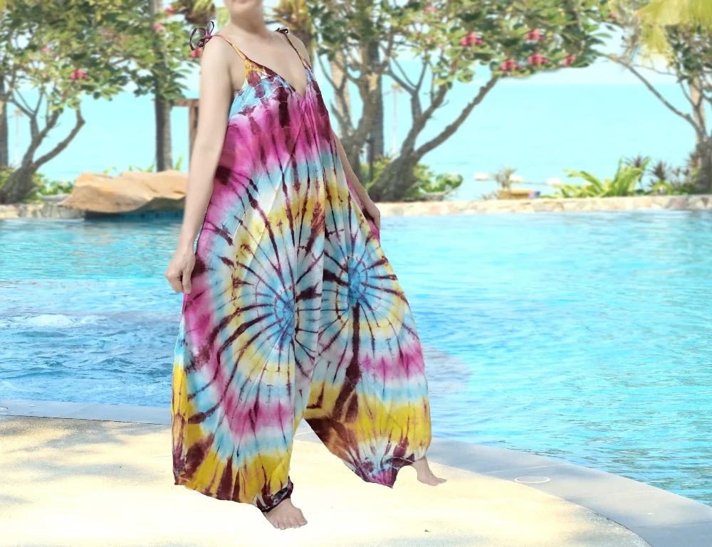 
 Хиппи микс colorstie краситель Алладин хиппи бохо шаровары комбинезон с широкими штанинами Йога штаны-комбинезон  