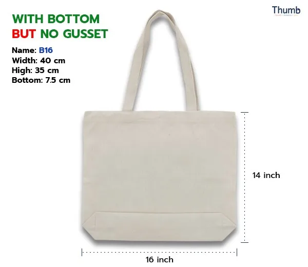 Wholesale Factory price custom blank canvas bangkok tote bags