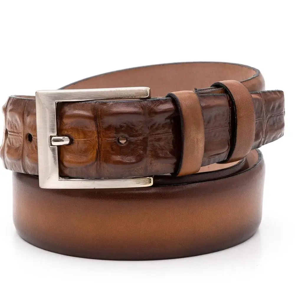 metal buckle genuine leather belt