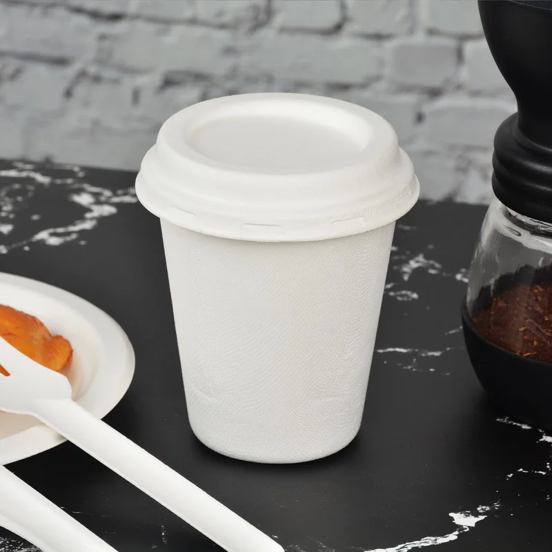 For Hot Drink Biodegradable Unbleach Sip Disposable Coffee Water 80mm 90mm Lid Compostable Cup Cover