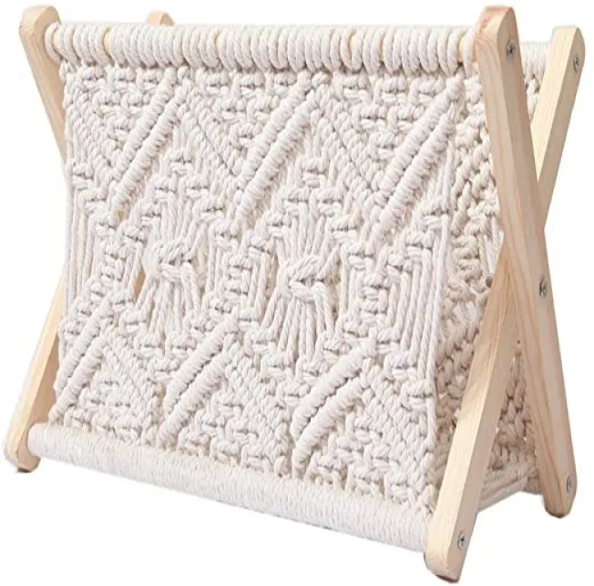 Latest Design Macrame Boho Magazine Holder,Magazine Rack,Boho Decor