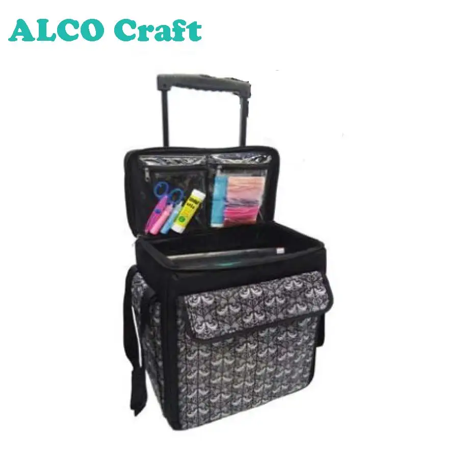 Big Storage Elegant Pattern Craft Hobby Trolley for Scrapbooking Organizer