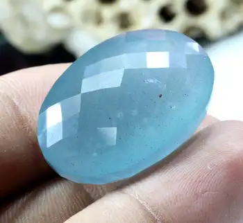 Natural blue aquamarine loose stone faceted cutting handmade gemstone
