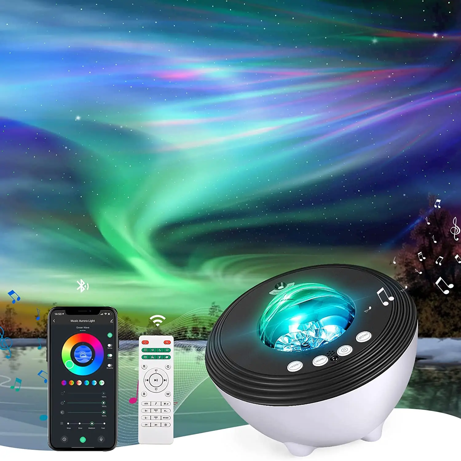 Projecteur LED WiFi Ciel Étoilé SUPPOU - Contrôle Vocal Alexa/Google - 16M De Couleurs - Veilleuse Galaxie Pour Chambre
