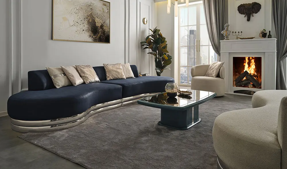 Custom Made Modern Designs Living Room Furniture Sofa Set Luxury Fabric