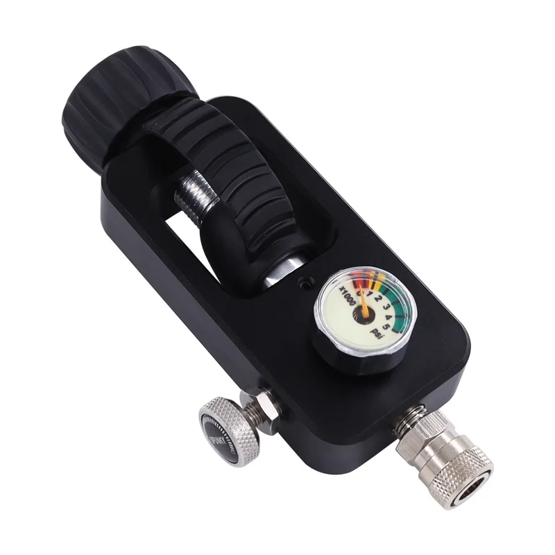 
 Запасная станция для наполнения воздушных резервуаров для пейнтбола из резервуара для дайвинга со светящимся манометром и пылезащитным чехлом  