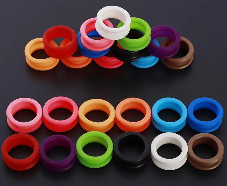 High Quality Cheaper Price Multi Color Barber Scissors Silicone Finger Insert Rings rainbow colors with all sizes