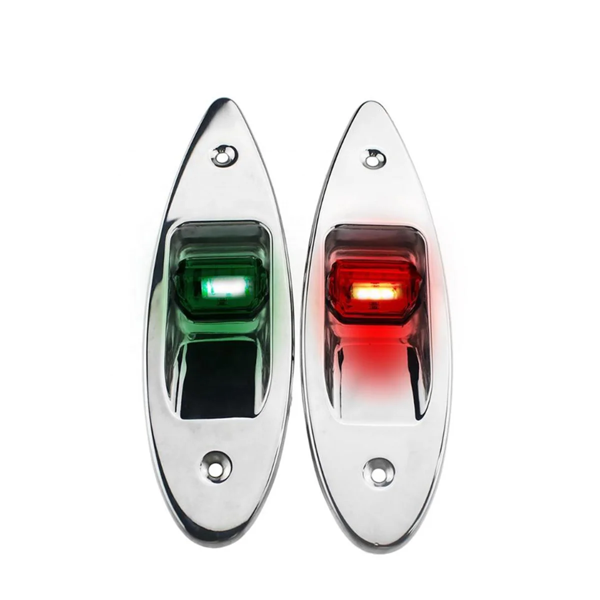 LED Navigation Lights 2Pcs 12V LED Flush Mount Side Bow Navigation Signal Light Lamp for Marine Boat Yacht Kayak Green Red