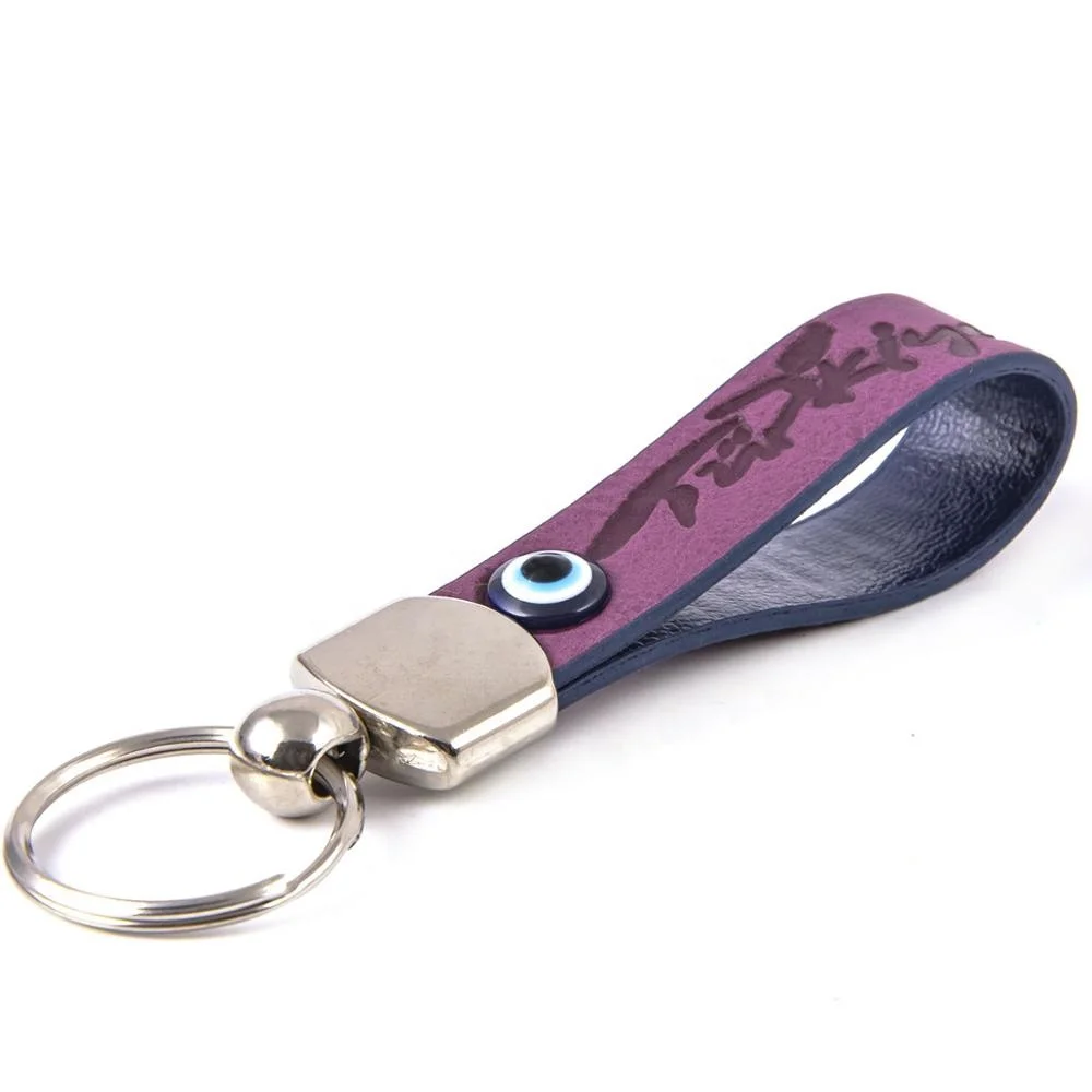Customizable Evil Eye Beaded Imitation Leather Key Chain From Turkey